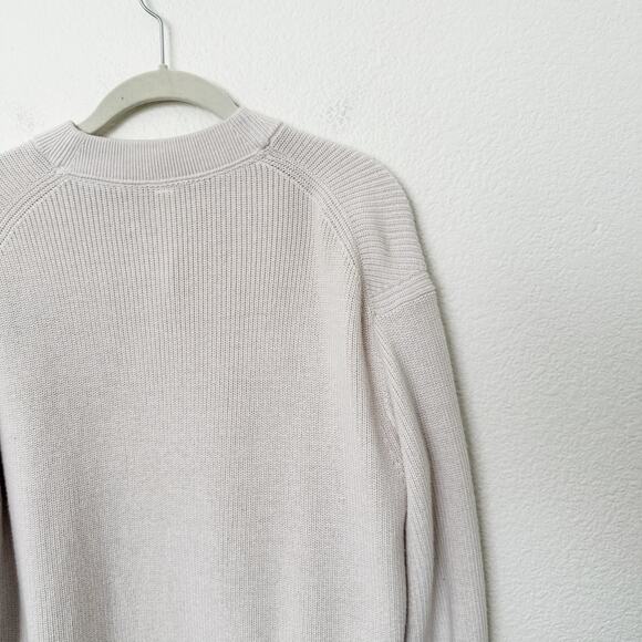 [Lululemon] Cream Merino Wool Blend Crew Neck Ribbed Sweater Lightweight Size 4 - Picture 5 of 11